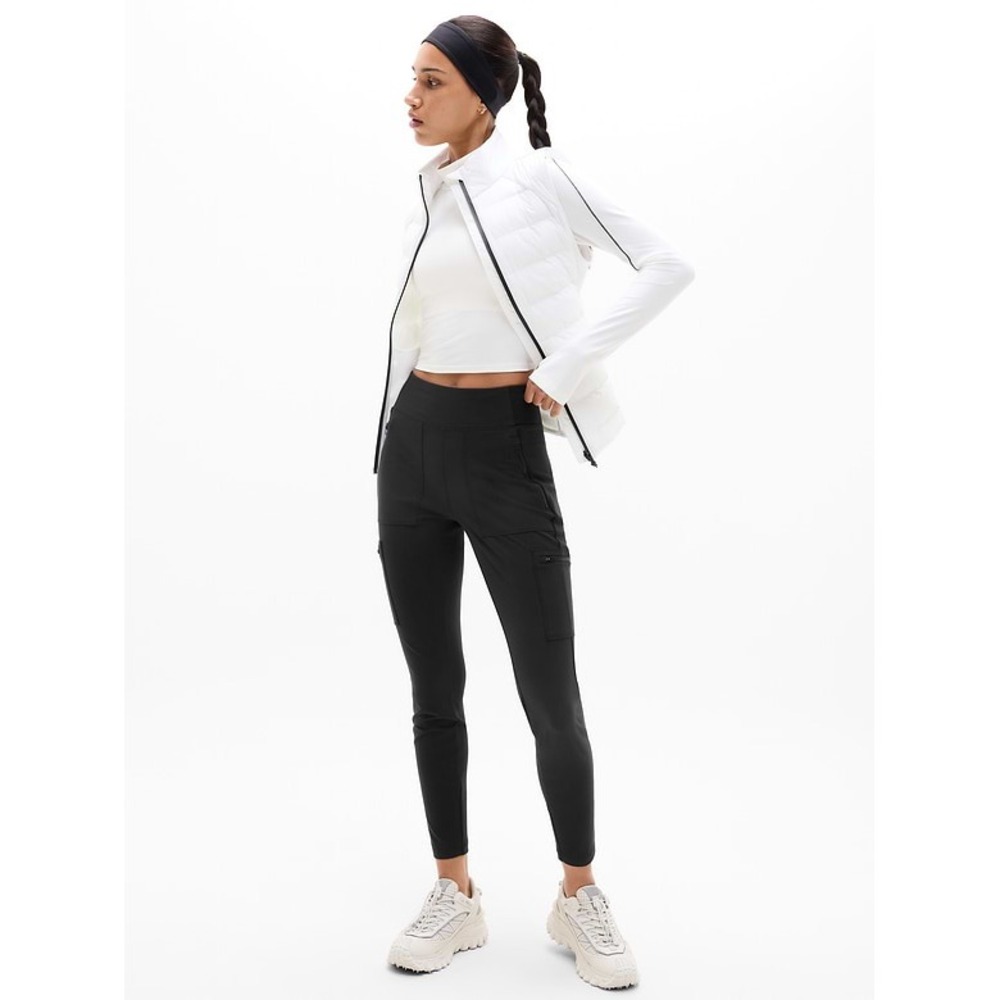 Athleta Headlands Hybrid Cargo Tight Black Hiking‎ Pants Size 2 Trek Tech